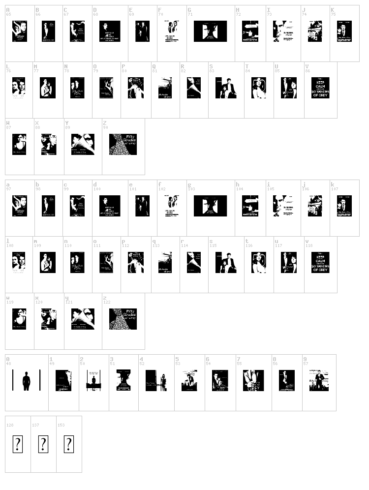 Grey font map